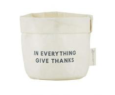 CB Geschenkkorb, waschbar, Papier Katzen-Design, christlich, klein, weiß, Give Thanks