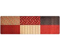 deco-mat Hochwertiger Designer Teppich für Wohnzimmer, Kinderzimmer, Flur, Bad, Innen und Außen-Bereich | Rutschfester und waschbarer Teppich-Läufer – ROT BEIGE 80 x 250 cm