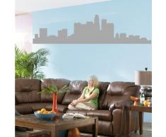 INDIGOS 4052166097147 Wandtattoo w505 Skyline Los Angeles Wandaufkleber 96 x 23 cm, silber
