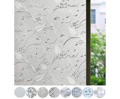 Bloss Premium-Fensterfolie, modernes Sichtschutzfolie für Fenster mit, 78,7 cm mit, Vinyl, blume, 1.5 ft x 6.5 ft