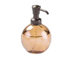 mDesign Runde Seifenspender aus Glas, nachfüllbar, Pumpe für Badezimmer, Waschtisch, Arbeitsplatte, Küchenspüle – hält Handseife, Geschirrseife, Handdesinfektionsmittel, ätherische Öle Pack of 1 Sand/Bronze