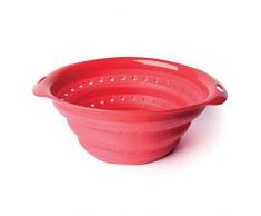 Soul Kitchen Excelsa Nudelsieb, platzsparend, 24,5 cm, Kunststoff, rot