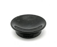 Creative Home Spa Collection 13 cm Durchmesser. Natural Marmor rund schwarz Seifenschale