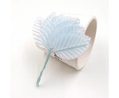 Leaf Künstliche Blumen, 5 cm, Nylon, Seide, grüne Blätter, für Hochzeit, Dekoration, DIY Kranz, Geschenk, Scrapbooking, Basteln, Kunstblumen blau