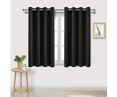 DWCN Verdunklungsvorhänge für Schlafzimmer/Zimmer/Verdunklung, isoliert, Dicke Vorhänge, blockieren Lichtvorhang, 2 Stück 52x45 | inch schwarz