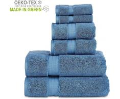 Handtuch-Set, 804 g/m², 6 Stück, luxuriöse Hotel- und Spa-Qualität, sehr saugfähig. 3 verschiedene Größen: 2 Badewanne 68,6 x 137,2 cm, 2 Handgriffe 40,6 x 71,1 cm und 2 Waschen 30,5 x 30,5 cm. In 5 Farben erhältlich anthrazit
