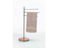 kela 20712 Handtuchhalter Duett Metall vernickelt satiniert/Bambus
