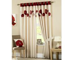 Curtina Danielle Vorhang mit Ãsen Vorhang, gefüttert, 117 x 137 cm, Rot, Textil, rot, 90x54 (229 x 137 cm)