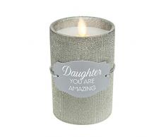 Pavilion Gift Company Pavillon – Daughter – realistische LED-Kerze, silberfarben