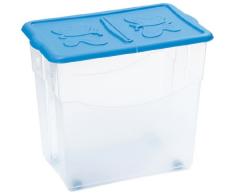 DEA HOME Set 3 AUFBEWAHRUNGSBOX COROLL/80 TRANSPARENT/BLAU, 60x40x50, 60 x 40 x 50 cm