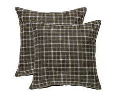uxcell Buffalo Karo Überwurf Kissenbezug Baumwolle Leinen Klassisch Retro Bauernhaus Dekorative quadratische Kissenbezüge für Sofa Schlafzimmer Auto 2 Packs/18 x18#19