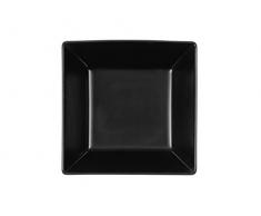 H+H Boston Suppenteller, Steinzeug, Schwarz, quadratisch, 17 x 17 cm, 6 Stück
