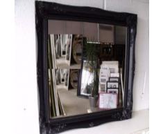 MirrorOutlet Großer Spiegel, klassisch verzierter Rahmen, 66 x 56 cm, Schwarz
