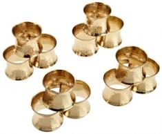 DII Basic Everyday Silber Serviettenringe für Küstenmotiv Gehämmert Set of 12 gehämmertes Gold