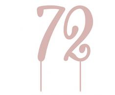MAGJUCHE Rose Gold 72 Acryl Geburtstagskuchenaufsatz Zahl 72 Rose 72nd Geburtstag Kuchen Topper, Junge oder Mädchen Geburtstag oder Jahrestag Party Dekoration