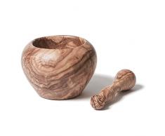 Bérard Stößel (Ø 14 cm) Mörser, Olivenholz, Holz, 14,5 x 14,5 x 10 cm