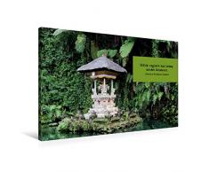 Calvendo Premium Textil-Leinwand 90 cm x 60 cm quer, Balinesischer Tempel, Indonesien | Wandbild, Bild auf Keilrahmen, Fertigbild auf echter Leinwand, Leinwanddruck Menschen Menschen