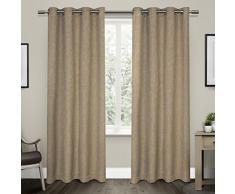 Exclusive Home Vesta mit Rutschfester Leinen Platz mit Darkening Spitze Tülle Fenster Vorhang-Paar, Polyester, Natur, 52x96