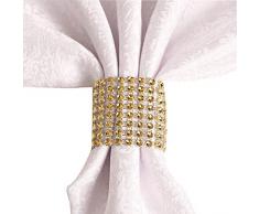 sexyrobot Strass Serviette Ringe Hochzeit Schmuck, Serviettenhalter für DIY Party Bankett Geburtstag, Gold (50) Gold Napkin Rings 50pcs