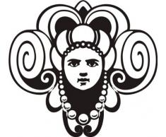 INDIGOS 4051095025351 Wandtattoo w253 Ornament 120 x 108 cm, schwarz