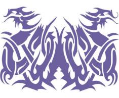 INDIGOS 4051095009863 Wandtattoo W089 Drachen 80 x 57 cm, violett