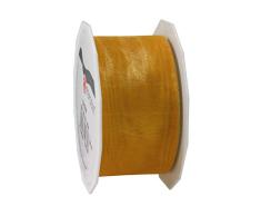 Präsent - SHEER Organzaband - sonnengelb - 25-m-Rolle 40 mm