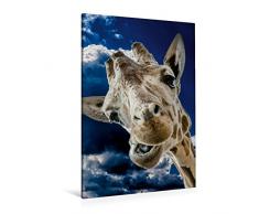 Premium Textil-Leinwand 80 x 120 cm Hoch-Format Giraffe | Wandbild, HD-Bild auf Keilrahmen, Fertigbild auf hochwertigem Vlies, Leinwanddruck von Elisabeth Stanzer