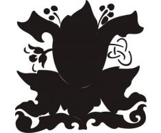 INDIGOS WG20262-35 Wandtattoo w262 Blume Ornament Pflanze Wandaufkleber, 96 x 96 cm, orange