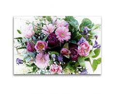 Premium Textil-Leinwand 120 x 80 cm Quer-Format Bunter Blumenstrauß | Wandbild, HD-Bild auf Keilrahmen, Fertigbild auf hochwertigem Vlies, Leinwanddruck von Martina Cross