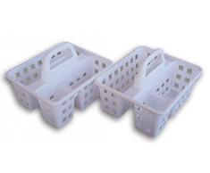 Craft Supply Kleine Tragetasche für Duschablage, Weiß, 2 Stück