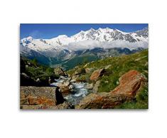 Premium Textil-Leinwand 120 x 80 cm Quer-Format Kreuzboden mit Mischabelgruppe | Wandbild, HD-Bild auf Keilrahmen, Fertigbild auf hochwertigem Vlies, Leinwanddruck von Günter Franz Müller Fotografie