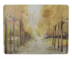 Creative Tops Central Park Bedruckte, rechteckige Tischsets mit Korkrückseite, 30 x 22,8 cm – Braun (6er-Set)