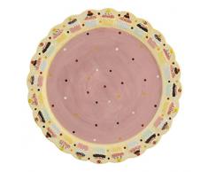 Home Teller Kuchen, 34,5 cm, Keramik, Mehrfarbig