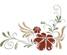 INDIGOS 4051719818406 Wandtattoo ME149 Hibiskus Tribal BlÃ¼ten Blumen Retro Pflanzen Rose 60 x 41 cm