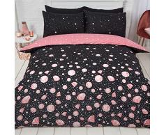 Dreamscene Glam Bettwäsche-Set, Roségoldfarben, Doppelbett, Schwarz