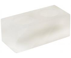 HIMALAYA SALT DREAMS - Salzkristall Teelichthalter TWIN CUBE, White Line