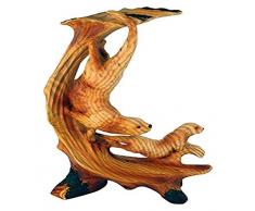 StealStreet mme-973 ss-ug-mme-973, 22,9 cm Zwei Sea Otter Szene Carving Holz Figur, Kunstleder braun