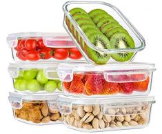 Bayco Vorratsdosen aus Glas mit Deckel, verschiedene Arten von Sets 22 Ounce 6 Set weiß