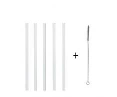 Koch Trinkhalm, gerade, Standard, mit Bürste 5er Set, glas/transparent, 5 Stück