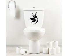 StickAny Badaufkleber Serie Deutscher Schäferhund Aufkleber für WC Schüssel, Badewanne, Sitz (Standard) schwarz