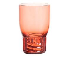 Kartell Trama Trinkglas, Thermoplastisches Technopolymer, Rosa, 13 x 8,5 cm, 4-Einheiten