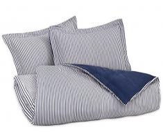 DELANNA Flanell Wendebettwäsche 100% Baumwolle gebürstet auf beiden Seiten 1 Bettbezug 218,4 x 218,4 cm 2 kissenrollen 50,8 x 50,8 cm, Navy, Full/Queen