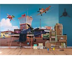 AG Design FTDXXL 2219 Planes Disney, Papier Fototapete Kinderzimmer- 360x255 cm - 4 teile, Papier, multicolor, 0,1 x 360 x 255 cm