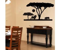 INDIGOS 4052166116138 Wandtattoo w552 Afrika / Steppe Wandaufkleber 120 x 66 cm, schwarz