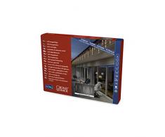 Konstsmide 2770-802 LED Eiszapfen Lichtervorhang / für Außen (IP44) / 32 Zapfen / 96 bernsteinfarbene Dioden / 24V Außentrafo / weißes Kabel