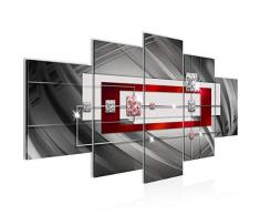 Bilder Abstrakt Wandbild Vlies - Leinwand Bild XXL Format Wandbilder Wohnzimmer Wohnung Deko Kunstdrucke Rot 5 Teilig - MADE IN GERMANY - Fertig zum Aufhängen 020953a