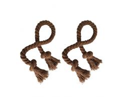 elecharm 1 Paar einfach handgefertigt Wohnzimmer, Seil, Quaste Country Vorhang Krawattenhalter coffee