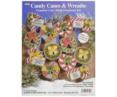 Design Works Christbaumschmuck aus Kunststoff/Segeltuch, Zuckerstangen und Kränze, Mehrfarbig