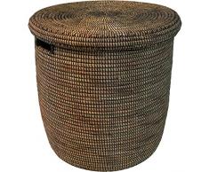 EA Deko Natur & Design plg1noi salandere GM Korb Kunststoff/Stroh Schwarz 55Â x 50Â x 55Â cm