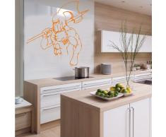 INDIGOS 4052166012805 Wandtattoo w116 Kämpfer Axt Fantasy Wandaufkleber 80 x 77 cm, orange